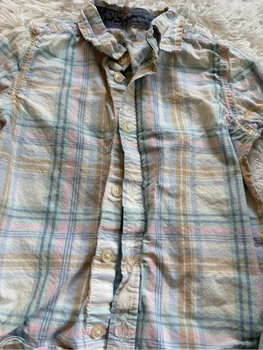 Carter's 5T Plaid Button Up Shirt Bundle Long Sleeve Short Sleeve